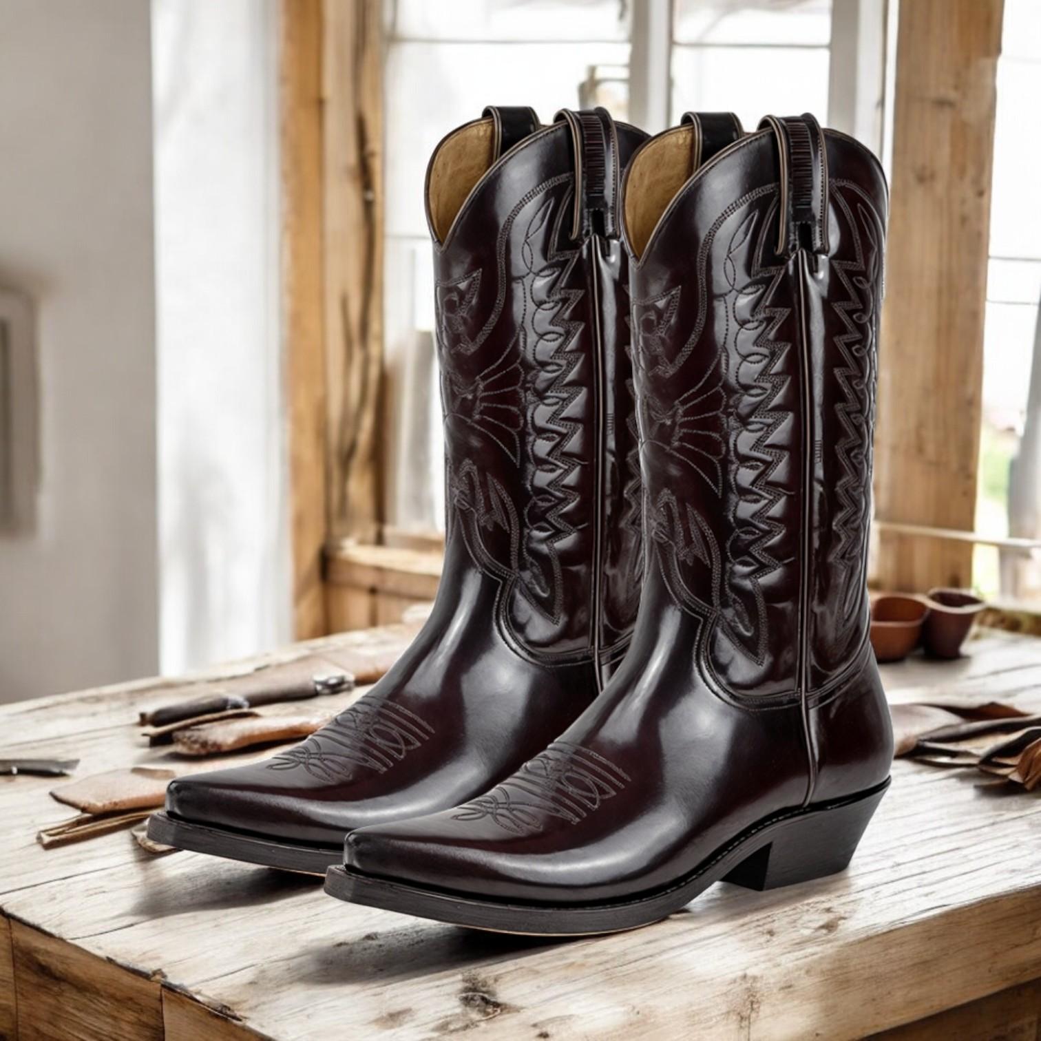 Aurora | Sieviešu ādas augstpapēžu baleta boots ar saspiestu purngalu