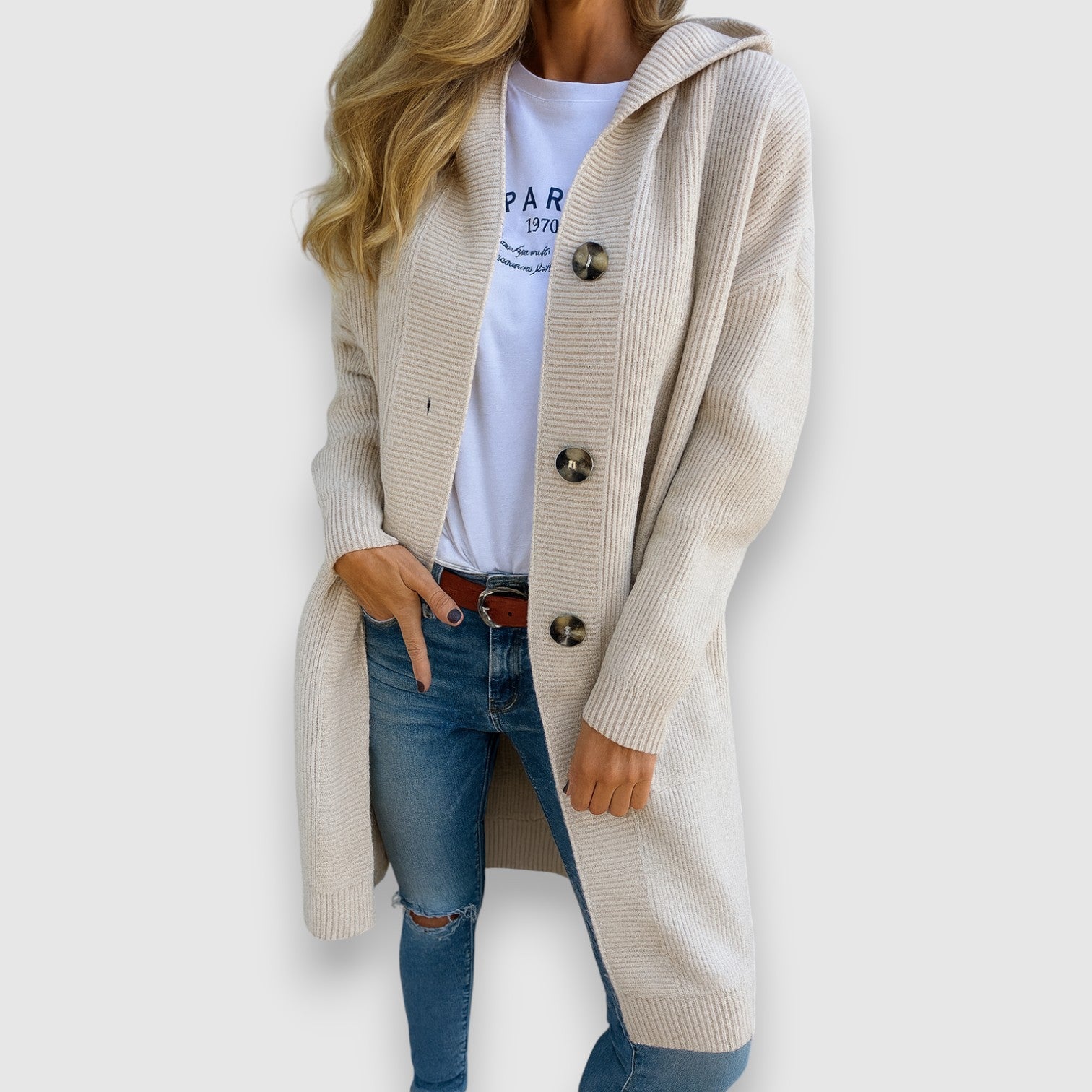 Rudīte | Élégant cardigan long pour un style sophistiqué