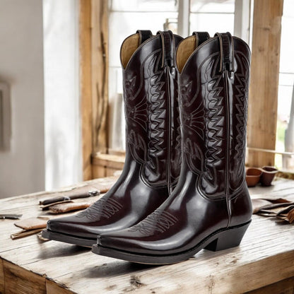 Aurora | Sieviešu ādas augstpapēžu baleta boots ar saspiestu purngalu